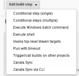 Select 'Zanata Sync' as a build step